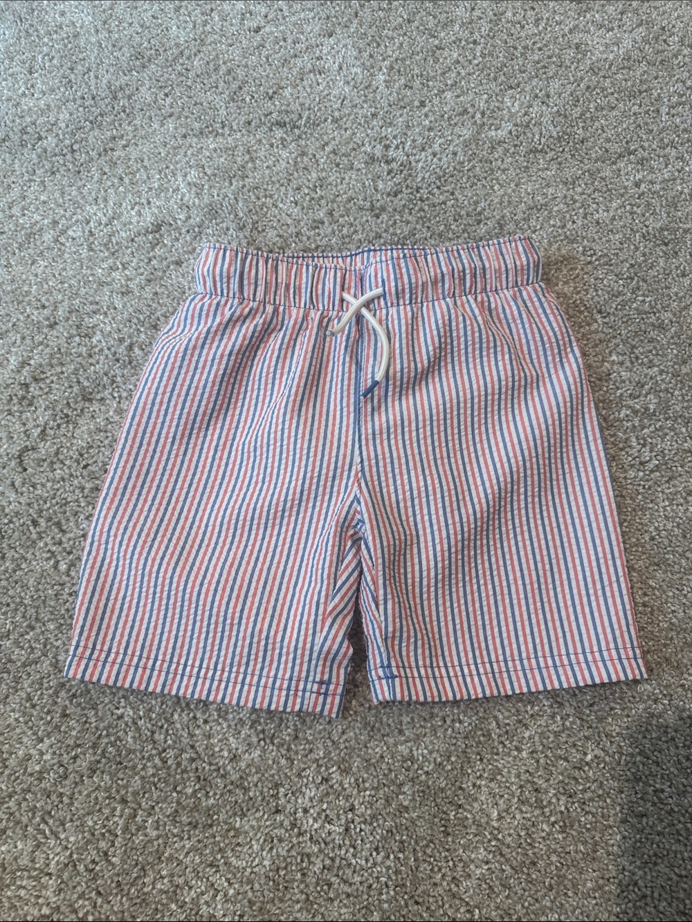 Old Navy Red and Blue Striped Drawstring Shorts